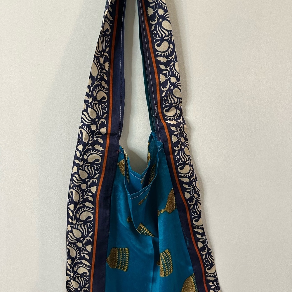 Raj Teal and Gold Shoulder Bag
